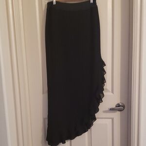 JS Collections Black Asymmetrical Skirt